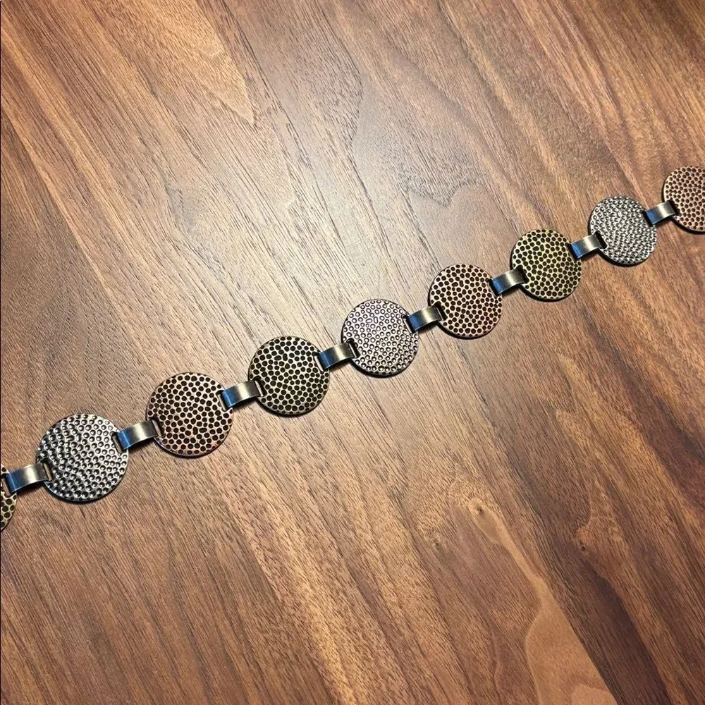 VINTAGE TRI- COLORED POUNDED DISC / COIN BELT